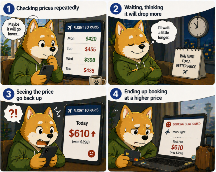 When to Book Flights and Hotels: The Waiting Game That Turns a 30 Dollar Saving into a 90 Dollar Loss