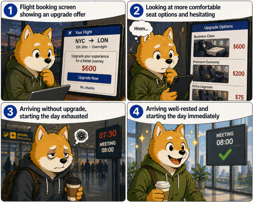 Flight Upgrade: The 600 Dollar Decision That Either Saves Your Day or Does Nothing