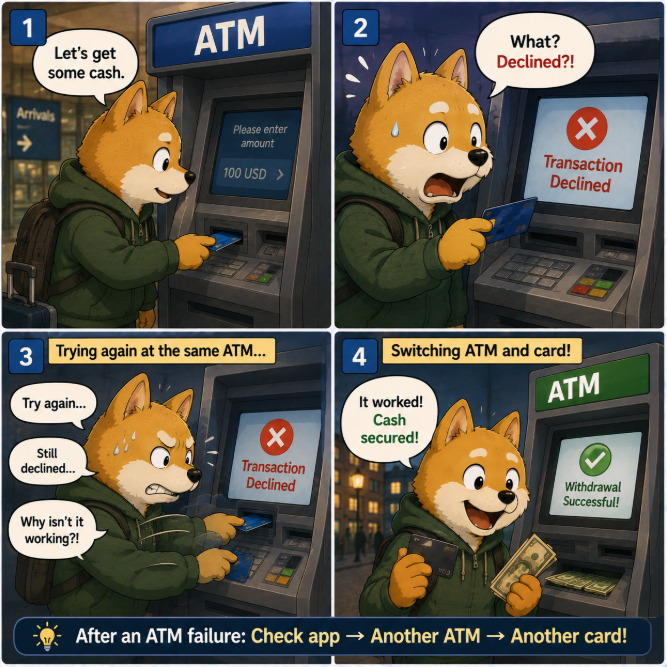 ATM Declined Abroad: The 3 Minutes That Decide Whether You Still Have Access to Your Money