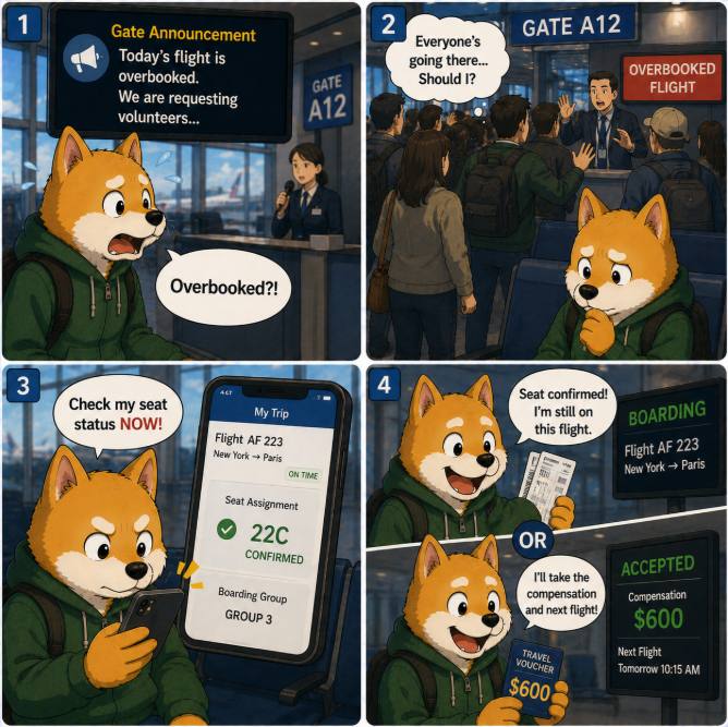 Overbooked Flight: The Gate Announcement That Decides Whether You Keep Your Seat
